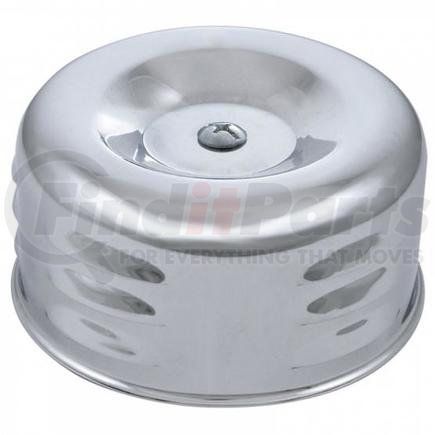 UNITED PACIFIC A6215 Air Cleaner Cover - 2-5/16", Single Barrel, Chrome, Short Neck Louvered