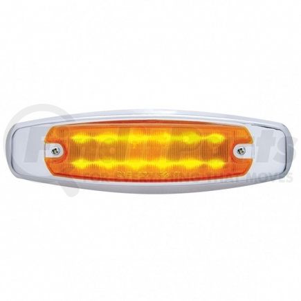 United Pacific 38134 Clearance/Marker Light - with Bezel, 12 LED, Rectangular, Amber LED/Amber Lens