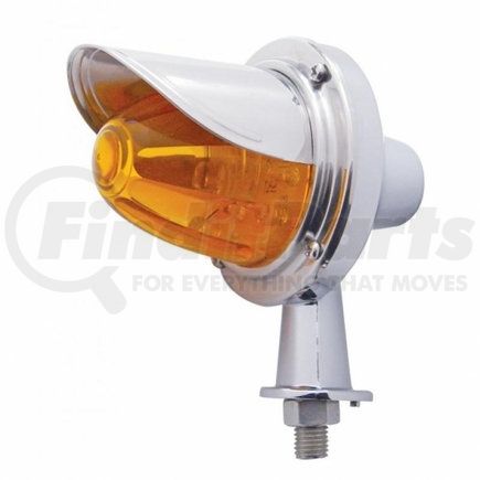 United Pacific 38444 LED Honda Light - Amber Lens/Amber LED, Chrome-Plated Housing, Watermelon Design, 1-1/8" Mounting Arm, with Visor
