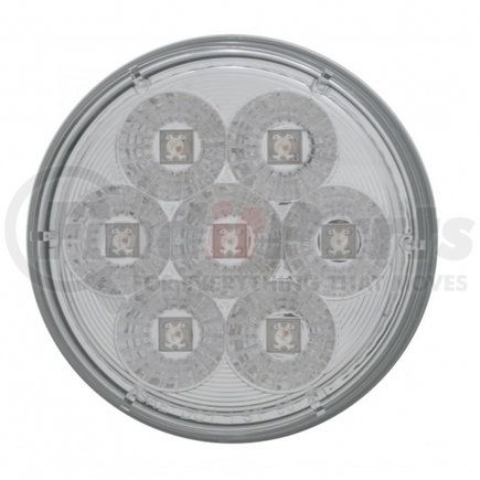 United Pacific 39925 Brake / Tail / Turn Signal Light - 4" Round Reflector Light, 7 LED, Red LED/Clear Lens