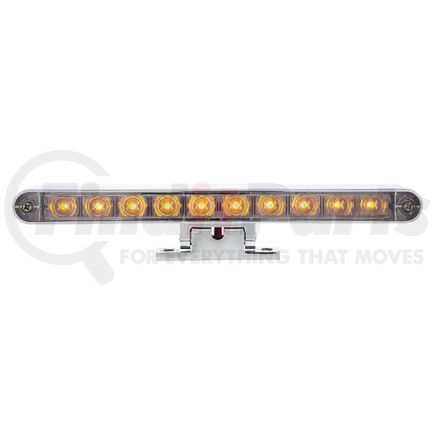 United Pacific 33016 Dual Function Light Bar - Turn Signal Light, Amber LED, Clear Lens, Chrome/Steel Housing, with 180-Degree Swivel Base, 10 LED