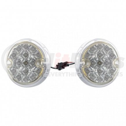 United Pacific 39560 Marker Light Kit - Reflector, Double Face, LED, without Housing, Dual Function, 15 LED, Clear Lens/Amber and Red LED, 3" Lens, Round Design