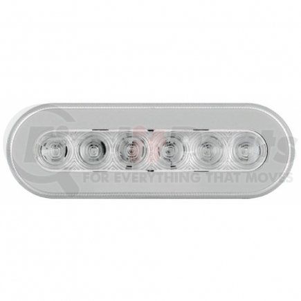 UNITED PACIFIC 37131 - brake / tail / turn signal light - led 6" oval stop/turn/tail "glo" light clear | 22 led 6" oval glolight (turn signal) - amber led/clear lens