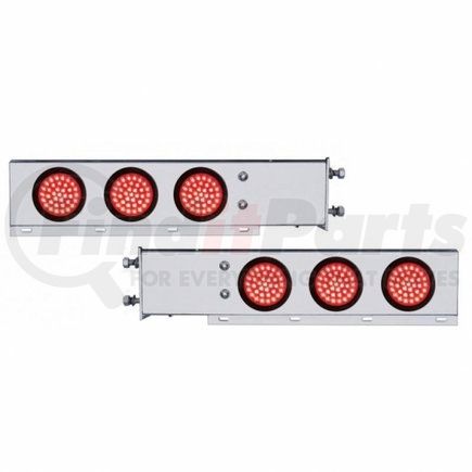 United Pacific 63800 Light Bar - Stainless Steel, Spring Loaded, Rear, Stop/Turn/Tail Light, Red LED/Red Lens, with 3.75" Bolt Pattern, with Rubber Grommets, 36 LED per Light