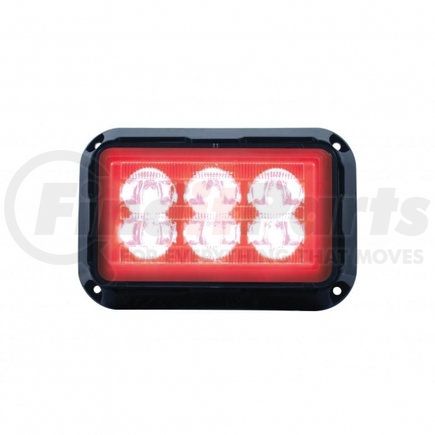 UNITED PACIFIC 37164B Multi-Purpose Warning Light - 6 High Power LED Rectangular Warning Light, Red LED