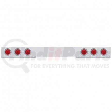 United Pacific 61413 Light Bar - One Piece, Rear, Stop/Turn/Tail Light, Red LED/Lens, with Chrome/Steel Housing, with Chrome Bezels and Visors, 10 LED per Light