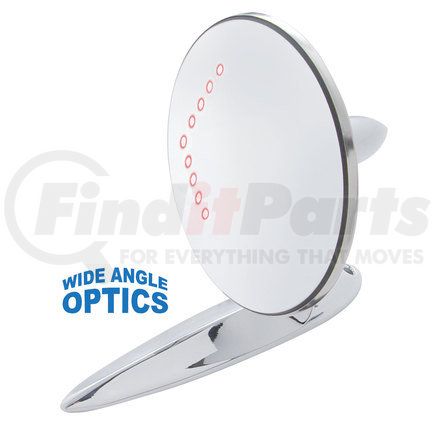 United Pacific C555728-LEDCVX Door Mirror - Convex, Exterior, with LED Turn Signal Arrow, for 1955-1957 Chevy Passenger Car