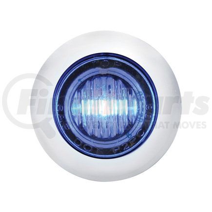 United Pacific 39936 Clearance/Marker Light - with Bezel, 3 LED, Mini, Blue LED/Clear Lens