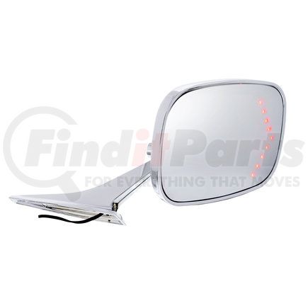 United Pacific 110297 Door Mirror - Passenger Side, Rectangular, with Convex Glass and LED Turn Signal