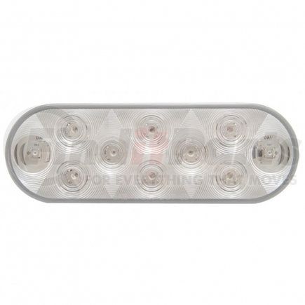 United Pacific 38776 Brake/Tail/Turn Signal Light - 10 LED 6" Oval, Red LED/Clear Lens