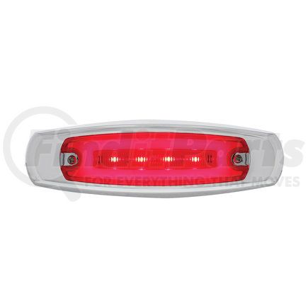 United Pacific 36981B Clearance/Marker Light - with Bezel, 16 LED, "Glo", Rectangular, Red LED/Red Lens