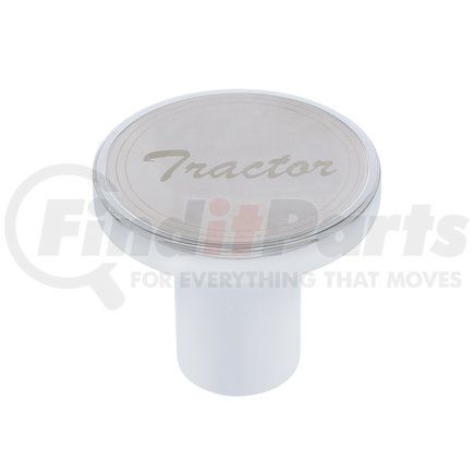 United Pacific 23364 Air Brake Valve Control Knob - "Tractor", Stainless Plaque with Cursive Script