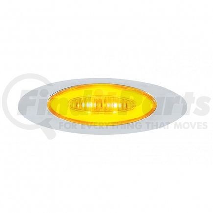 UNITED PACIFIC 36984 Clearance/Marker Light - M5 Millenium "Glo" Light, Amber LED/Amber Lens, with Chrome Plastic Bezel, 6 LED