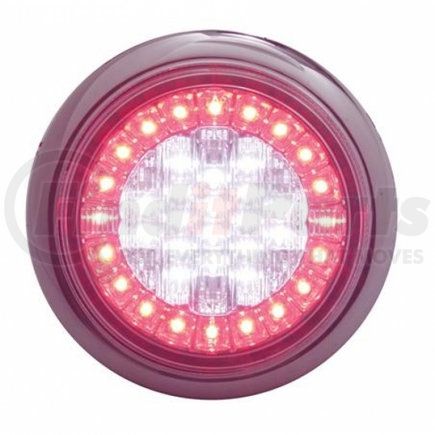UNITED PACIFIC 39968B - brake / tail / turn signal light - 38 led "euro", (flange mount) - white led/red led/clear lens | 38 led "euro" stop, turn & tail lght (flange mount)-white led/red led/clear lens