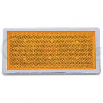 United Pacific 30703 Reflector - Rectangular, Quick Mount, with Chrome Bezel, Amber