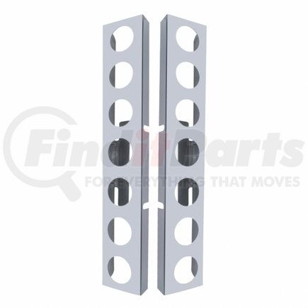 UNITED PACIFIC 31465 - light bar bracket - kenworth stainless front air cleaner bracket only - 14 light cutouts | kenworth stainless front air cleaner bracket only - 14 light cutouts (pair)