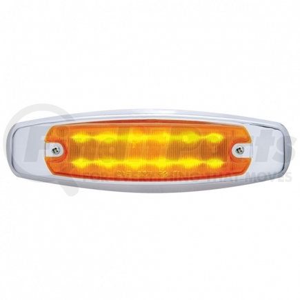 United Pacific 38134B Clearance/Marker Light - with Chrome Bezel, 12 LED, Rectangular Amber LED/Amber Lens