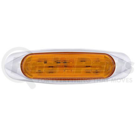 UNITED PACIFIC 36815 Clearance/Marker Light - 4 LED LightTrack, Amber LED/Amber Lens, With Chrome Bezel