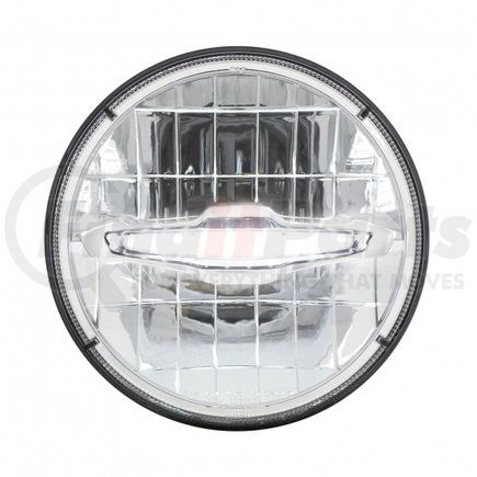 United Pacific 31513 Headlight - 3 High Power, LED, RH/LH, 7", Round, Chrome Housing, High/Low Beam, with 10 White LED Position Light