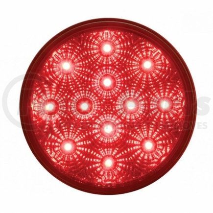 UNITED PACIFIC 38116 - brake / tail / turn signal light - 12 led 4" reflector, red led/red lens | 12 led 4" reflector stop, turn & tail light - red led/red lens