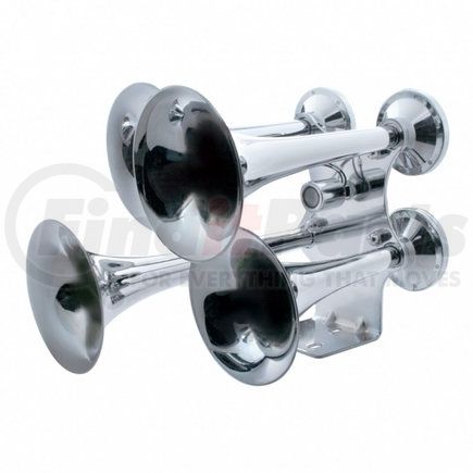 UNITED PACIFIC 46130 - horn - 4 trumpet chrome train horn - standard duty | 4 trumpets air powered chrome train horn