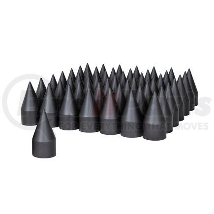 UNITED PACIFIC 10000CB - wheel lug nut cover set - 33mm x 4-1/8" black spike nut cover - thread-on (60 pack) | 33mm x 4.13" matte black spike nut covers - thread-on (60 pack)