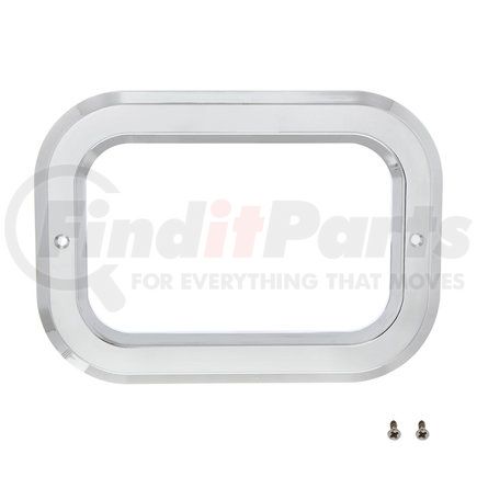 United Pacific 10499 Light Bezel - Chrome, Plastic, Rectangular, with Mounting Screws