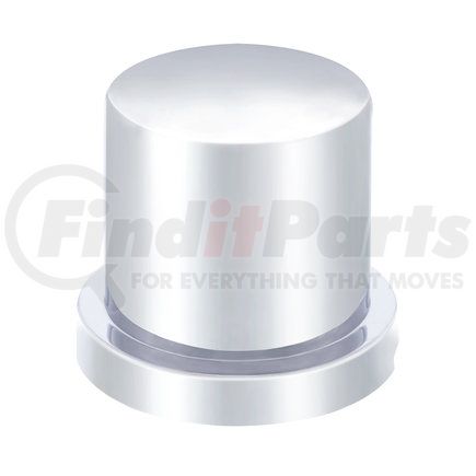 United Pacific 10759B Wheel Lug Nut Cover - 33mm x 1 5/8", Chrome, Plastic, Flat Top, Push-On