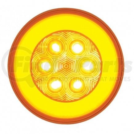 United Pacific 37133 Brake/Tail/Turn Signal Light - LED 4" Round Stop/Turn/Tail "Glo" Light Amber