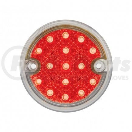 United Pacific 39389B Marker Light - Reflector, Double Face, LED, without Housing, Dual Function, 15 LED, Clear Lens/Red LED, 3" Lens, Round Design