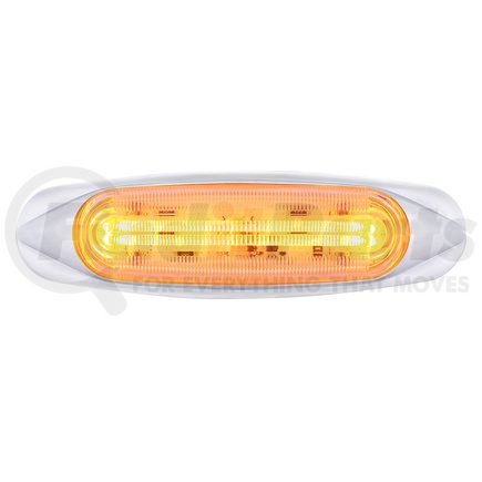 United Pacific 36817 Clearance/Marker Light - 4 LED LightTrack, Amber LED/Clear Lens, With Chrome Bezel