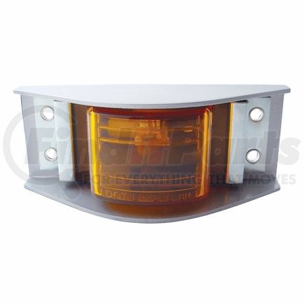 United Pacific 36014 Clearance/Marker Light, Narrow Rail, Incandescent, Amber Lens, Gray Housing, Flat Back Design