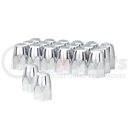 United Pacific 10084 Wheel Lug Nut Cover Set - 1.5" x 2 3/4", Chrome, Plastic, Tall, Push-On Style