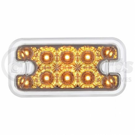 UNITED PACIFIC 36553B Clearance/Marker Light, Amber LED/Clear Lens, Rectangle Design, with Reflector, Dual Function, 10 LED