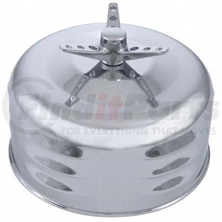 United Pacific A6295 Air Cleaner Cover - 2-5/16", Single Barrel, Chrome, Short Neck Mushroom Louvered, with 3-Wing Screw