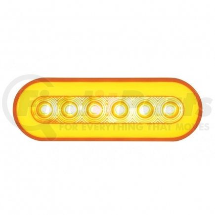 UNITED PACIFIC 37129 - brake / tail / turn signal light - led 6" oval stop/turn/tail "glo" light amber | 22 led 6" oval glolight (turn signal) - amber led/amber lens