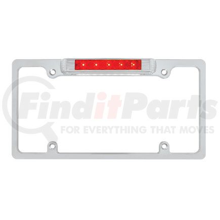 United Pacific 50148 License Plate Frame - Chrome, with 3rd Brake Light, Red LED/Red Lens