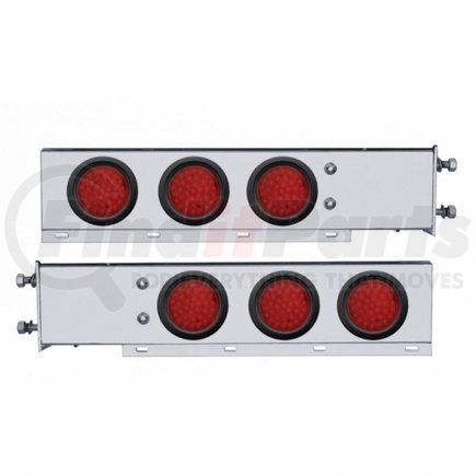 United Pacific 63677 Deluxe SS Spring Loaded Rear Light Bar - with 3.75" Bolt Pattern, Stop/Turn/Tail Light, Red LED and Lens, with Rubber Grommets, 36 LED Per Light