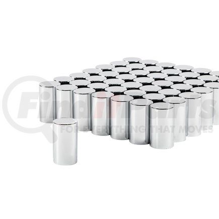 United Pacific 10568CB Wheel Lug Nut Cover Set - 33mm x 3- 1/2", Chrome, Plastic, Cylinder, Push-On Style