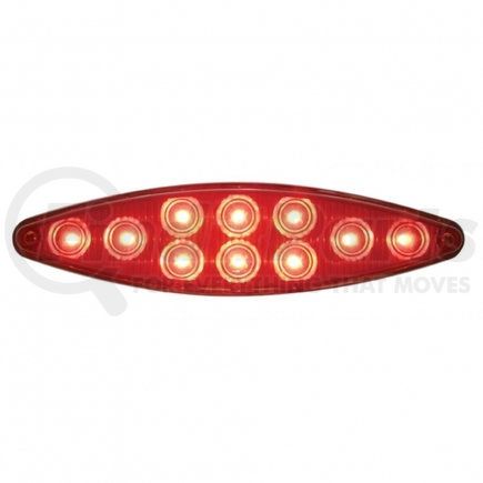 United Pacific 39402 Brake/Tail/Turn Signal Light - 10 LED "Cat's Eye" Stop, Turn and Tail Light, with Bezel, Red LED/Red Lens