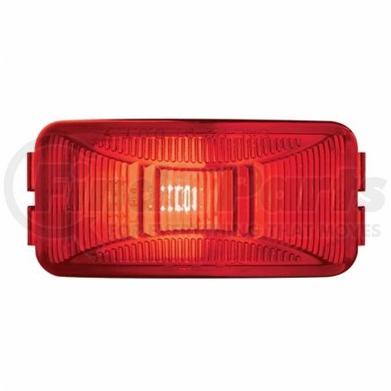 United Pacific 30145 Clearance/Marker Light - Incandescent, Red/Polycarbonate Lens, with Rectangle Design, 1 Bulb, 2 Female Terminals