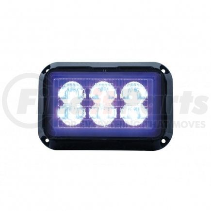 United Pacific 37163B Multi-Purpose Warning Light - 6 High Power LED Rectangular Warning Light, Blue LED