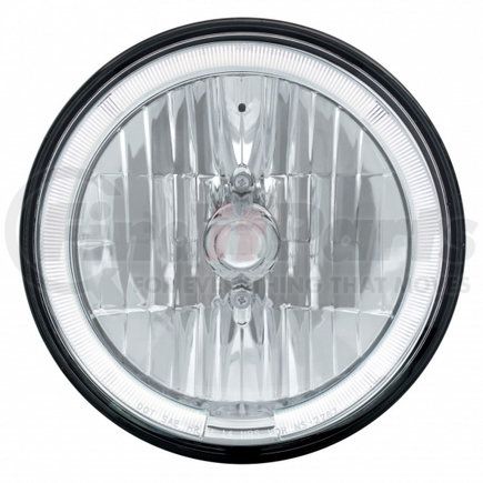 United Pacific 31285 Headlight - Crystal, Driver/Passenger Side, 7 in. Round, with Chrome Housing, 9007 Bulb, with White LED Halo Ring