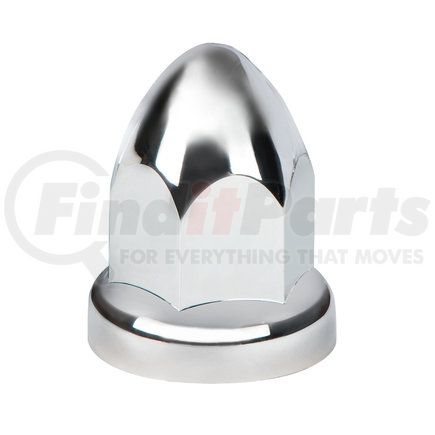 United Pacific 10075B Wheel Lug Nut Cover - 33mm x 2 3/8", Chrome, Plastic, Bullet, with Flange, Push-On Style