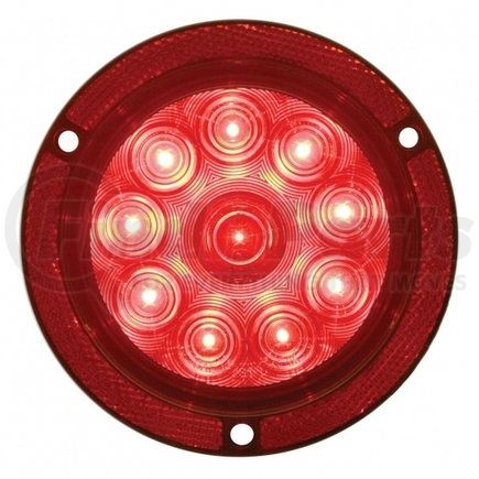 United Pacific 39656 Stop/Turn/Tail Light - LED, 4", Round, Reflex, Flange Mount, Red LED/Red Lens