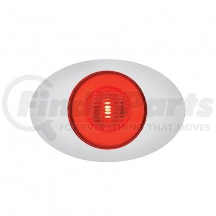 United Pacific 36969 Clearance/Marker Light - M3 Millenium "Glo" Light, Red LED/Red Lens, with Chrome Plastic Bezel, 5 LED