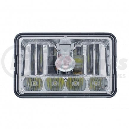 United Pacific 31365 Crystal Lens, 5 High Power LED Headlight - RH/LH, 4 x 6", Rectangle, Chrome Housing, High/Low Beam