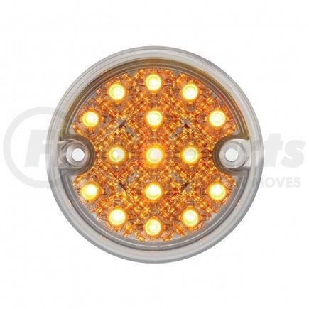 United Pacific 39469B Marker Light - Reflector, Double Face, LED, without Housing, Dual Function, 15 LED, Clear Lens/Amber LED, 3" Lens, Round Design
