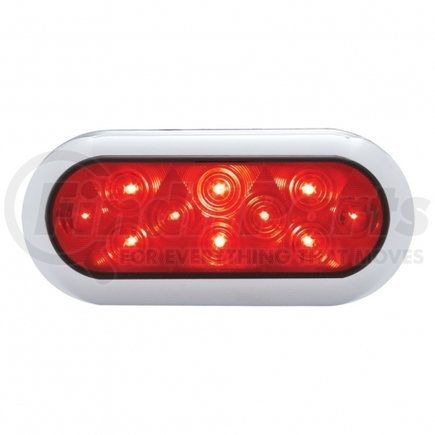 United Pacific 38900B Brake / Tail / Turn Signal Light - Bulk, 6" Oval Flange Mount Light With Bezel, 10 LED, Red LED/Lens