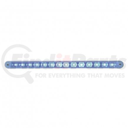 United Pacific 39804 Auxiliary Light - 14 LED 12" Auxiliary Strip Light, with Bezel, Blue LED/Clear Lens
